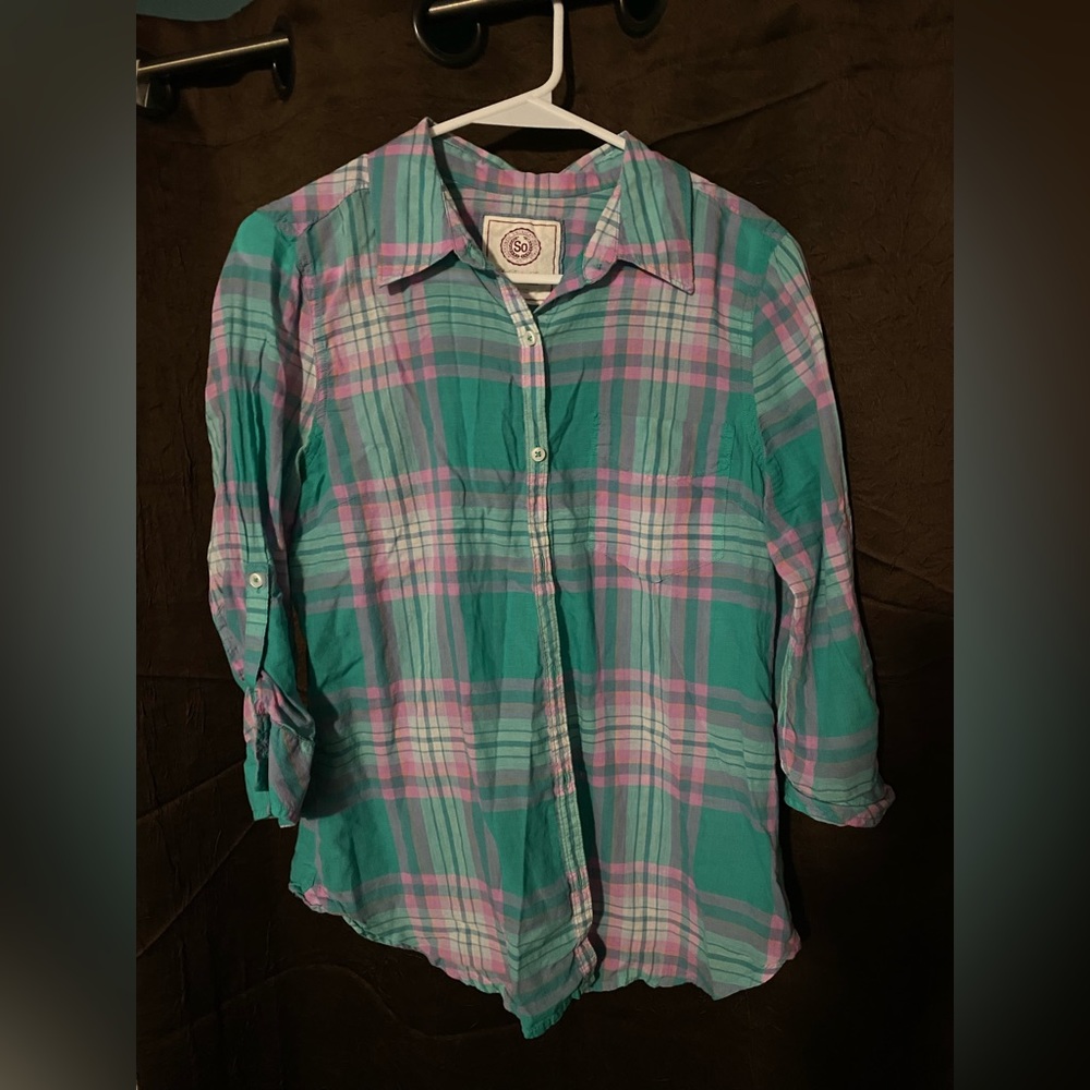Featherweight plaid pattern shirt, perfect condition SO brand,